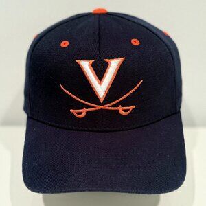 UVA University of Virginia Top of the World One-Fit Flex-fit Fitted Hat Navy